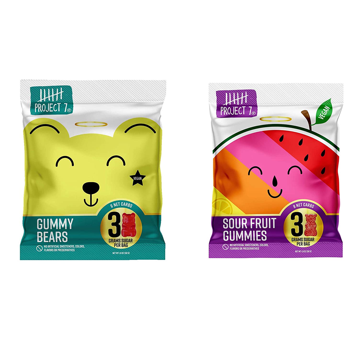 Fruity Gummy Bears, Keto Gummies, High Fiber, Low Sugar, Plant